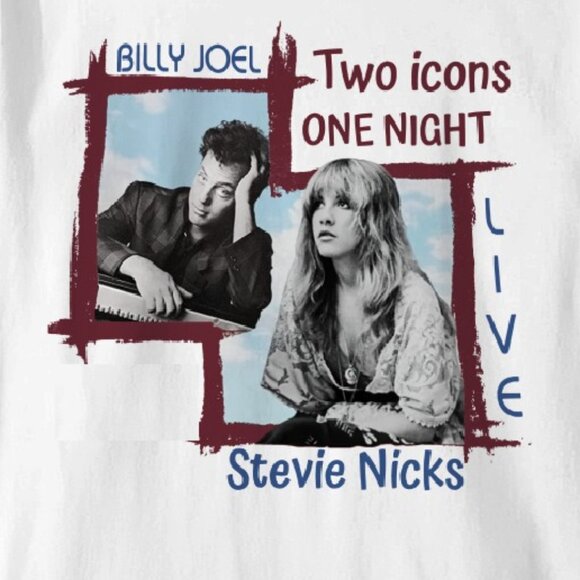 Billy Joel & Stevie Nicks Tour Shirt, Vintage Concert Graphic Tee for Fans 90 - Picture 2 of 5